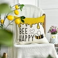 thumbnail image 2 of Bee Happy Bee Kind Throw Pillow Covers, 20 x 20 Inch Honey and Bee Summer Cushion Case Decoration for Sofa Couch Set of 4, 2 of 6