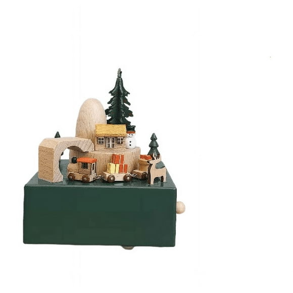 Wooden Music Box, Retro Trojan Music Box, Ornaments Educational Toys, Birthday Gift Home Decoration-Jinjin