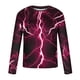 thumbnail image 4 of Blusas y camisas de manga larga con cuello redondo para hombre Camisa con estampado de luces Cuello redondo Manga larga Jersey Camiseta estampada Blusa para hombre Blusa, 4 of 5