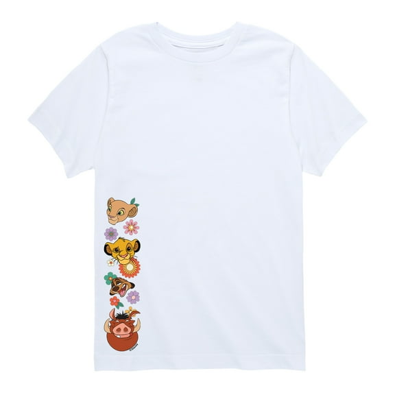 The Lion King - Faces And Flowers - Youth Short Sleeve Graphic T-Shirt