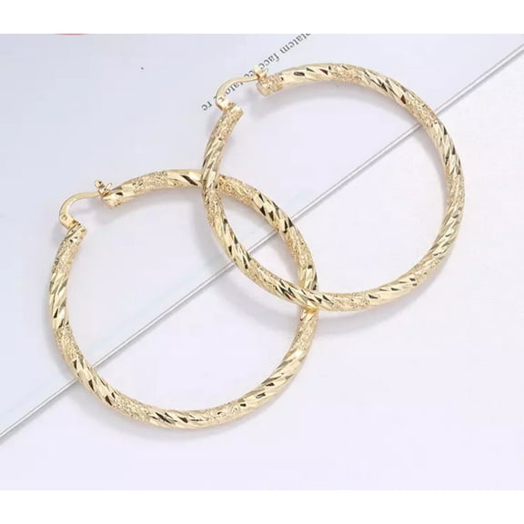 JoeytheJewelryNY 18k Layered real gold filled Round hoop earrings #28