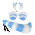 thumbnail image 2 of Orejas de animales Aro para el pelo Guantes para cosplay Cola Disfraz para Halloween Carnaval Azul blanco Yuyangstore Disfraz de juego de cosplay, 2 of 8