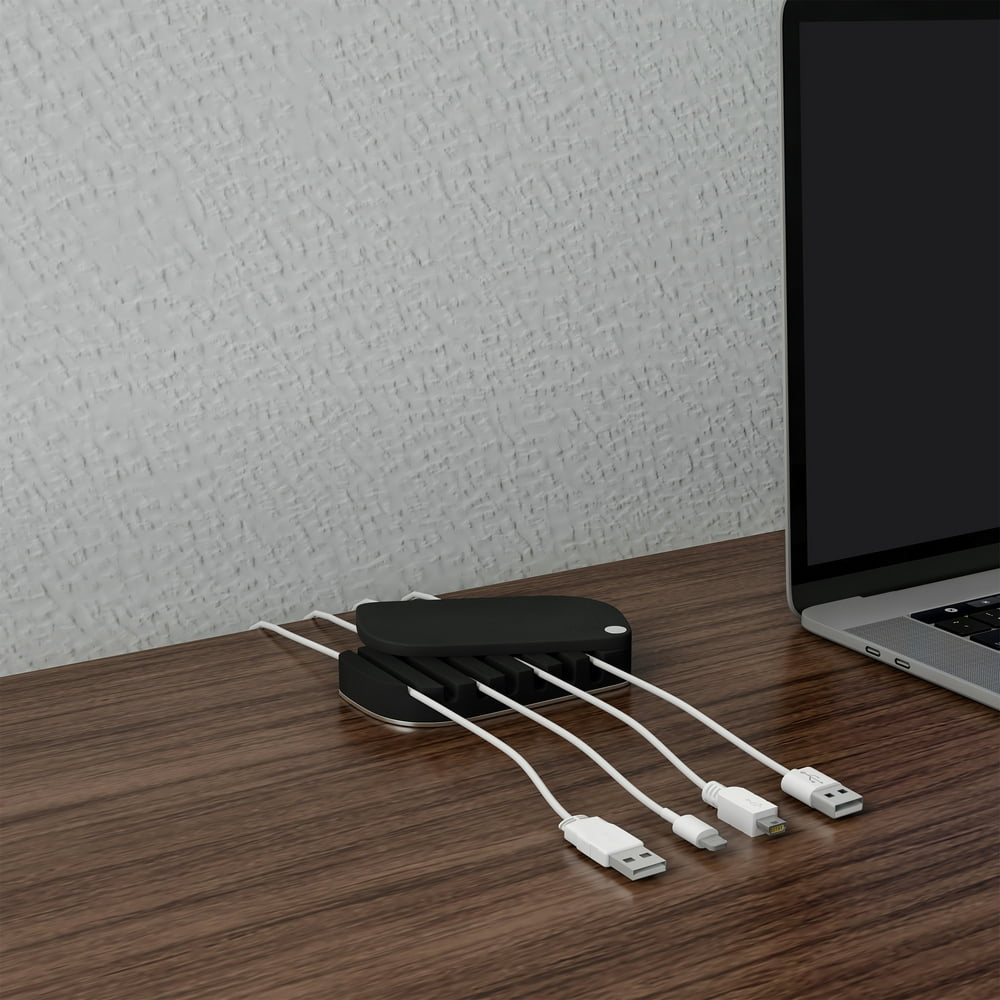 Desktop Cable Organizer Cord Management for 7 Wires NonSlip Base