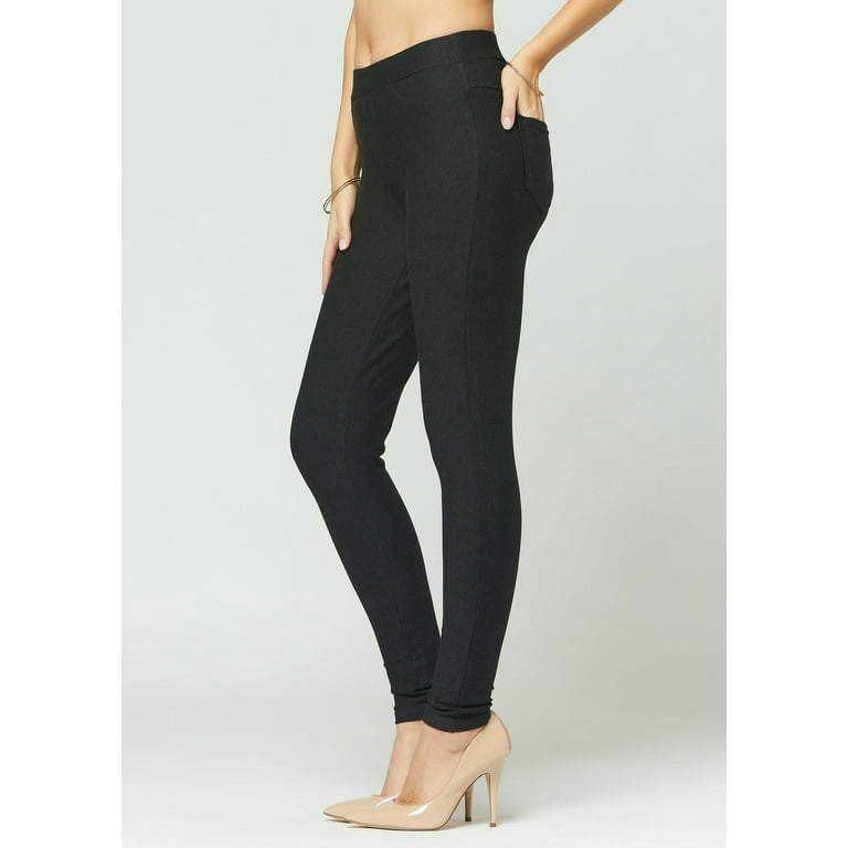 Conceited Women's Motivate Stretch Knit Ponte Pants - Dressy Leggings -  Wear to Work 