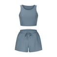 thumbnail image 5 of Maean Women's Trendy Outfits 2 Piece Sets Sleeveless Crop Tops and Casual Drawstring Sweatpants with Pockets, 5 of 7
