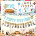 thumbnail image 5 of Milk and Cookies 1st Birthday Party Decorations for Boy Balloon Garland Arch, High Chair Banner, Cookie One Cake Topper, 1st Birthday Photo Banner, Light Blue First Birthday Party Supplies, 5 of 7