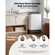 Upstreman Portable Fully Automatic Washing Machine W/ Drain Pump & LED Display, 1.38 cu.ft Top Load Washer Machine Compact Laundry, 8 Wash Programs, 3 Water Level & Temp, 24H Delay Start, White WM138