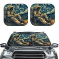thumbnail image 2 of Sikiie Astronaut Starry Night Print Foldable Car Windshield Sun Visor, Car Window Sunshade Suitable for Sedan, SUV and Truck Car Accessories-Small, 2 of 6