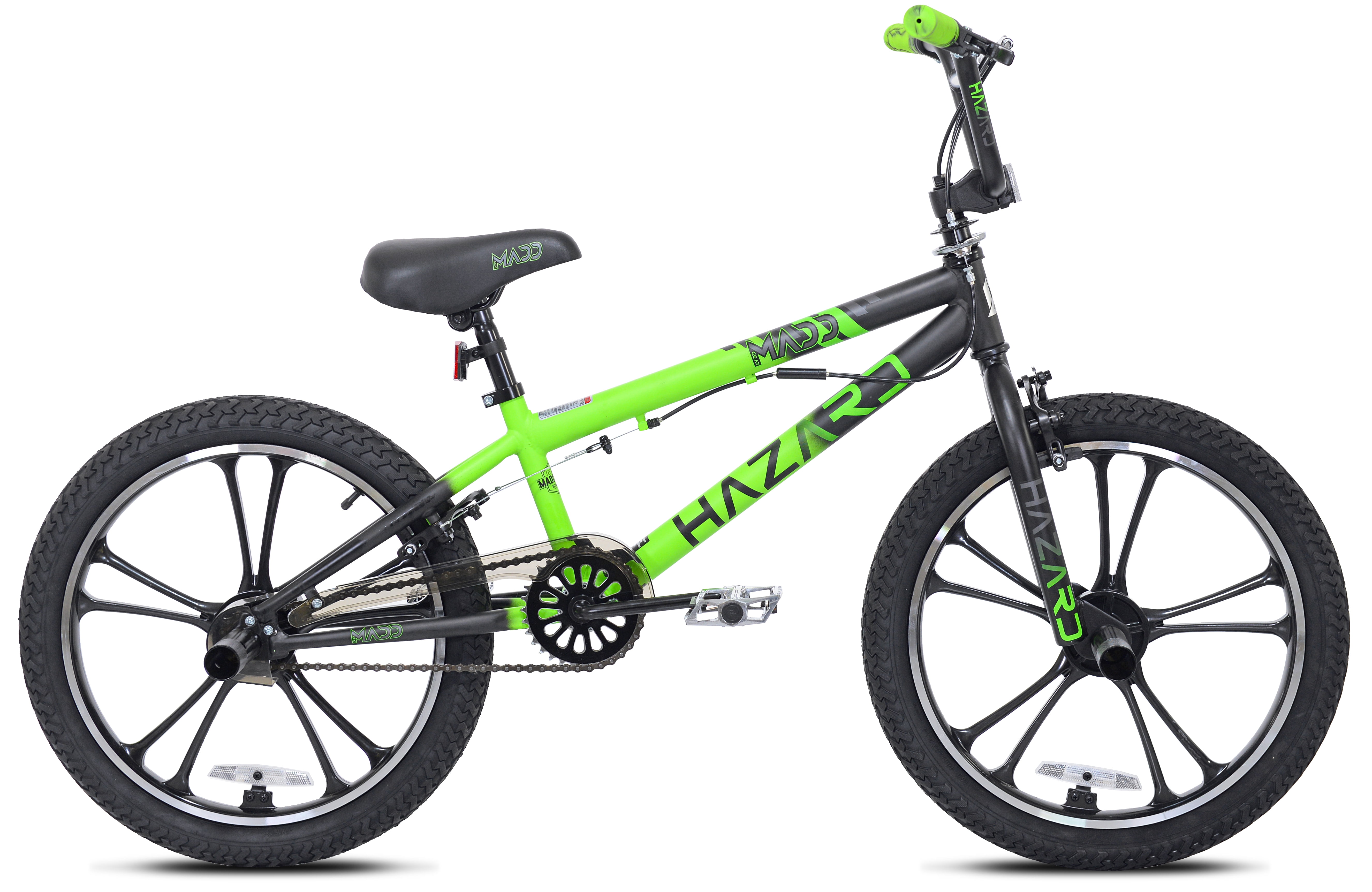 Kent Bicycle Maddgear 20" Hazard Mag Wheel Boy's BMX Bike, Green and Black