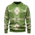 thumbnail image 2 of Men's Collared Sweater Casual Long Sleeve Knitted Sweater Mid Weight Fall Winter Fashion Outfits Green M, 2 of 4