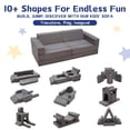 thumbnail image 3 of Sofá modular de juegos para niños Kinevoli, sofá seccional para niños pequeños, gris, 3 of 6