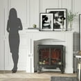 thumbnail image 7 of Resenkos Modern Fireplace Mantel Surround with Decorative Pattern, Fits 29-Inch Electric Inserts, White, 7 of 7