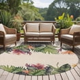thumbnail image 5 of 8ft Round Rug, Palm Leaves Non-Skid Rubber Backing Large Area Rugs - Living Room Bedroom Home Office, Summer Botanical Tropical Plants Rustic Indoor Floor Mat Carpets Washable Rug, 5 of 9