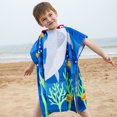 thumbnail image 4 of Ounissouiy amplio suave y cómodo azul de la toalla de playa de la microfibra de los niños del tiburón de la sirena Juegos de accesorios de baño, 4 of 6