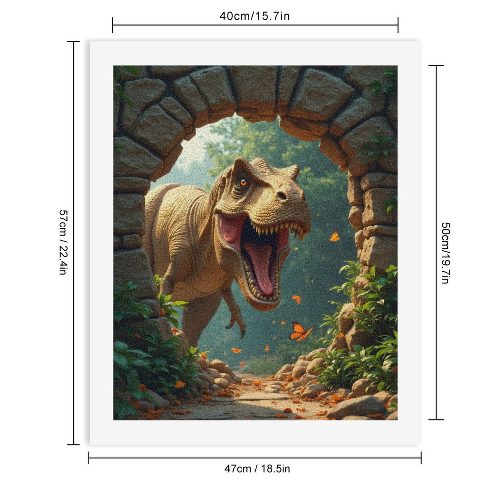Paint by Numbers Kit for Adults, Dinosaur Garden Archway Scene Paint by Numbers, Easy Paint by Numbers Kit for Adults Beginner, DIY Adult Paint by Number Kits on Canvas, Home Decor