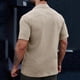 thumbnail image 4 of pstuiky Camisas casuales de manga corta para hombre, Camisas de manga corta con cuello vuelto y botones sueltos informales de color sólido para hombre camisetas de hombre m, 4 of 7