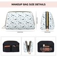 thumbnail image 2 of Minimalist Cool Shark Blue Makeup Bag, Large Capacity Travel Cosmetic Bag for Women Girls- Travel Toiletry Bag Leather Portable Waterproof Makeup Case Organizer with Handle, 2 of 4
