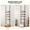 thumbnail image 6 of Over The Toilet Storage 4 Tier Adjustable Bathroom Organizer Low Carbon Steel 53 to 132 Inch Tall Shelf Rack Easy Assembly Laundry Space Saver for Small Rooms Fits Most Toilets, 6 of 6