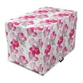 thumbnail image 1 of Floral Dog Crate Cover, Watercolor Poppy Flowers Vivid Color Environment Image Romantic Plants, Easy to Use Pet Kennel Cover for Medium Large Dogs, 35" x 23" x 27", Magenta Pink Grey, by Ambesonne, 1 of 6