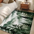 thumbnail image 4 of Dark Green Forest Area Rugs 2.7'x5', Washable Small Throw Rugs for Kitchen Bedroom, Watercolor Clouds Trees Mountain Indoor Outdoor Rug Non-Slip Low Pile Carpet Runner Reversible Floor Mats, 4 of 8