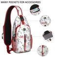 thumbnail image 2 of Sling Backpack,White Christmas Snowman Pattern Crossbody Bag with Water Bottle Holder,Waterproof Sling Bag for Men/Women with Chest Phone Holder for Hiking,Travel, 2 of 6
