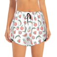 thumbnail image 2 of Yiaed Fruit Print Women's Running Shorts with Liner 3 Zipper Pockets Elastic Workout Athletic Gym Yoga Shorts-XX-Large, 2 of 7
