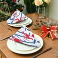 thumbnail image 3 of 6 Pack 20'' x20" Satin Table Napkins Dinner Napkins for wedding Party Decoration events Red Crabs and Blue Stripes, 3 of 6