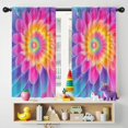 thumbnail image 5 of Blackout Kids Curtains,Rainbow Tie Dye Floral Pattern Childrens Insulated Curtains Set Of 2,Bedroom Essentials,Toddler Room Decor 42"x54", 5 of 5