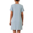 thumbnail image 3 of INSPIRE CHIC Women's Nightgowns Modal Sleepwear Short Sleeve Sleep Shirt Crewneck Short Nightshirt M Blue, 3 of 6