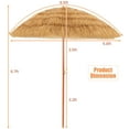 thumbnail image 2 of Costway 6.5 FT Thatched Beach Umbrella Tilt Tiki Hawaiian Patio Portable, 2 of 10