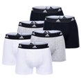 thumbnail image 1 of adidas Calzoncillos para hombre, pack de 6 - Trunks, Active Flex Cotton, Logo, Solid Colour Negro/gris/blanco L (Large), 1 of 7