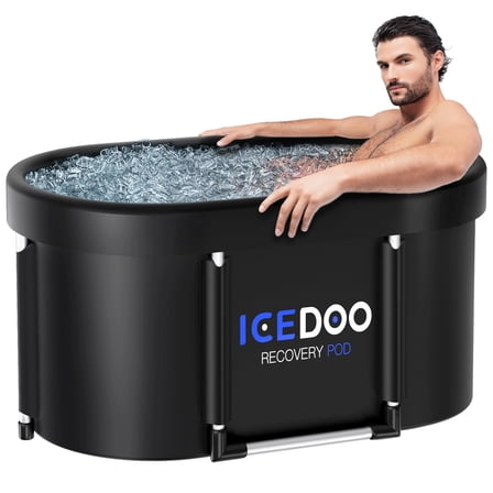 Open Box SUSBIE UPGRADE XL 129 GAL LARGE OVAL ICE BATH TUB FOR ATHLETES - BLACK