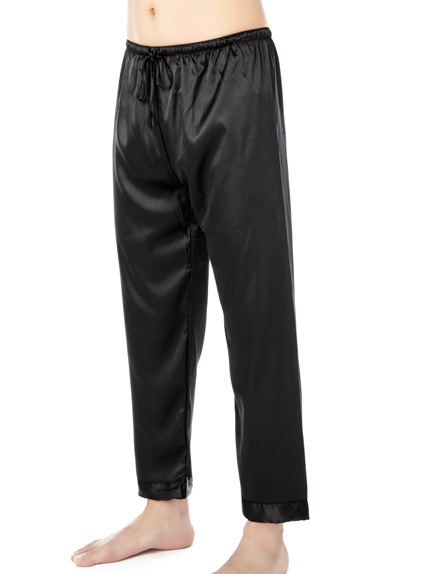 SAYFUT Men's Sleep Pants Light Weight Silk Pajamas for Mens Lounge Pants Pyjamas Sleepwear ...