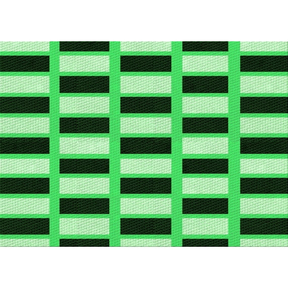 Ahgly Company Indoor Rectangle Patterned Stoplight Go Green Area Rugs, 2' x 5'