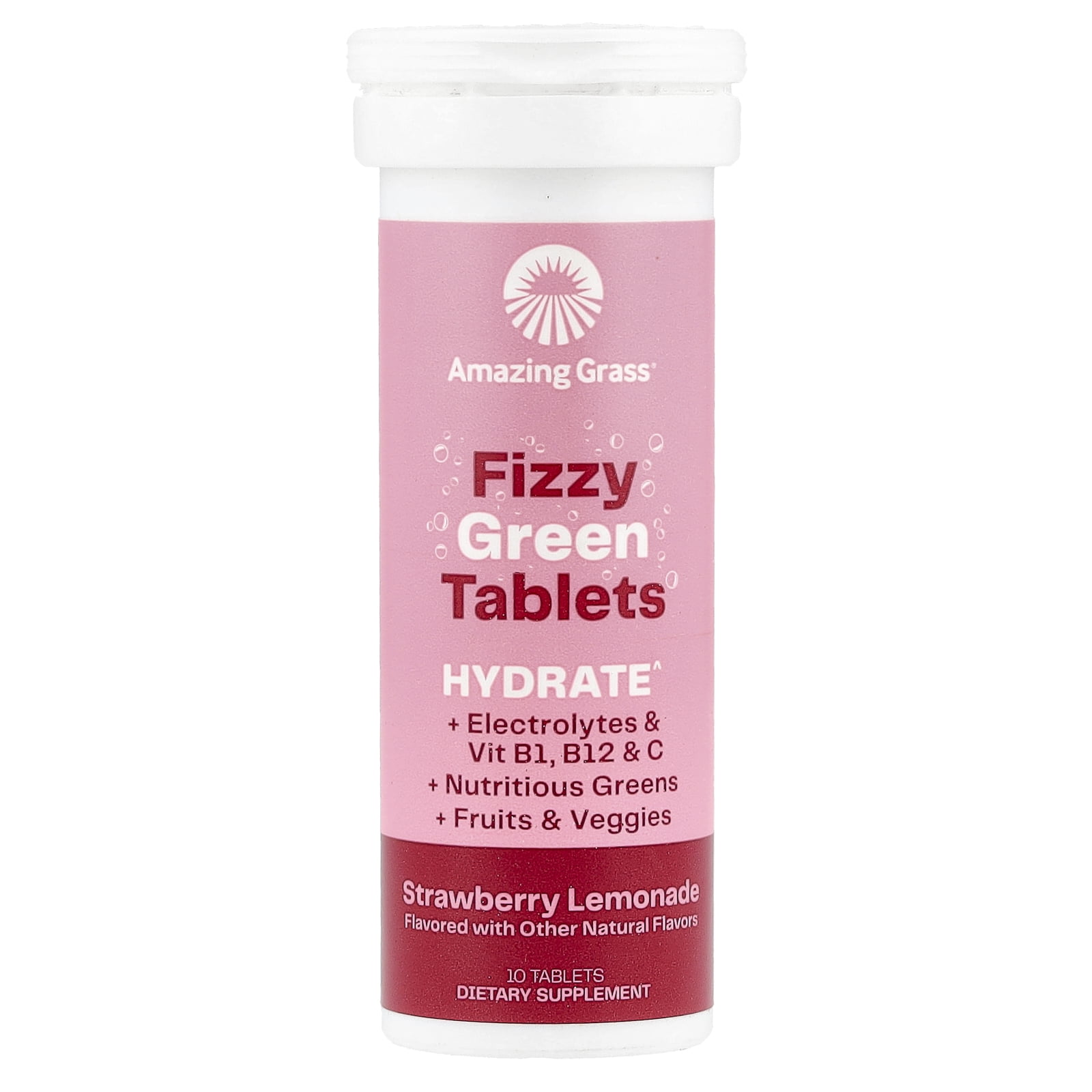 Amazing Grass Strawberry Lemonade Green Superfood Tablets, 10 Count