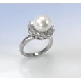 thumbnail image 2 of Charter Club Silver-Tone Crystal &amp; Pearl Halo Ring,, 2 of 4