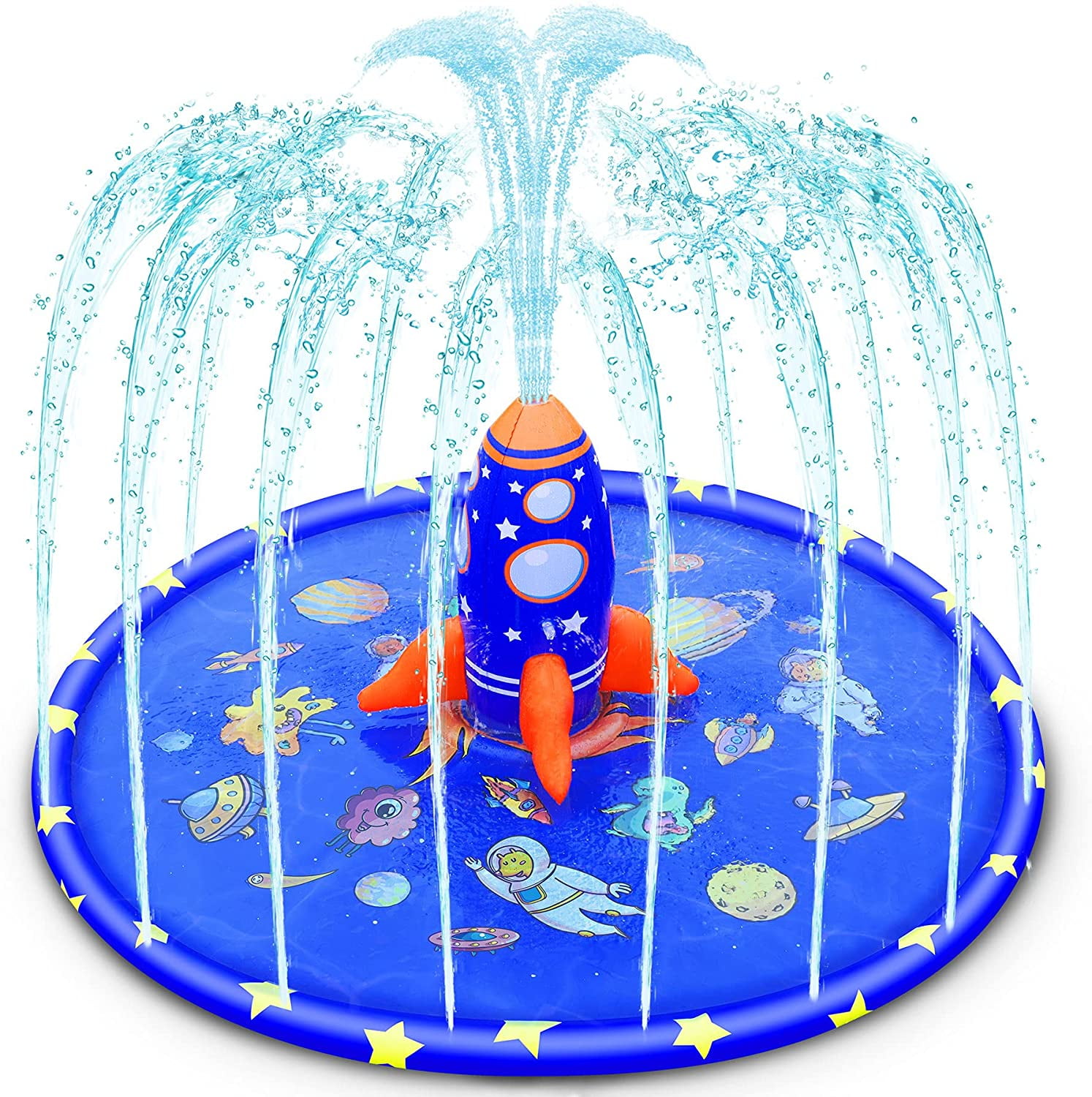 Splash Pad for Kids, 70" Large Unique Inflatable Splash Pad Sprinkler