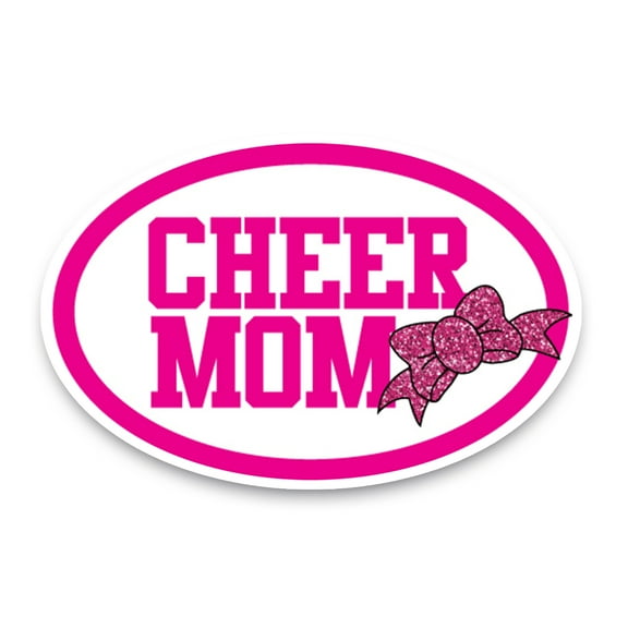 Magnet Me Up Cheer Mom with Ribbon Sports Oval Magnet Decal, 4x6 In, Vinyl Automotive Magnet