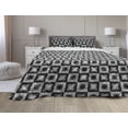 thumbnail image 1 of Geometric Comforter & Sham Bedding Set, Illustration of Abstract Reflective Zigzag Shapes in Gradient Pattern, 3 pcs Duvet Set Microfiber Filling Quilt, 5 Sizes, Charcoal Grey White, by Ambesonne, 1 of 4