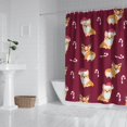 thumbnail image 2 of Christmas Corgi Shower Curtain 72x84in ,Bathroom Decorative Shower Curtains Set with 12 Hooks,Modern Waterproof Washable Shower Curtain, 2 of 4