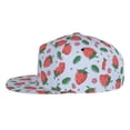 thumbnail image 3 of Daiia Strawberries print Flat Bill Hats Flat Brim Trucker Cap Baseball Cap Adjustable Classic Low Profile Hat Unconstructed Plain Cap, 3 of 9