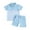 Sky Blue, variant on Toddler Boys Clothes Outfits Kids Spring Summer Striped Short Sleeve Casual 6M 12M 18M 24M 3T 4T Shirts Shorts Set T-shirt with Elastic Waist 2-Piece