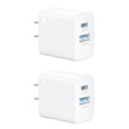thumbnail image 1 of 1 Hora 2 Paquete Cargador Tipo C con 2 Puertos Carga Rápida, Cubo Cargador USB C PD 20W + USB A QC 1, 1 of 7