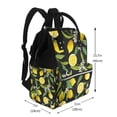 thumbnail image 2 of Zufioo Lemon Fruits Flowers Leaves Print Large capacity mommy bag, diaper bag, waterproof parent-child backpack, multi-pocket design backpack suitable for travel and shopping, 2 of 6