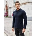 thumbnail image 3 of COOFANDY Men's Casual Polo Shirts Long Sleeve Textured Knit Tee Shirt Wrok Tshirts, 3 of 9