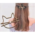 thumbnail image 1 of Fdesigner Cat 1 Clips para el pelo dorados, pasador para el pelo, joyería, lindos accesorios para mujeres y niñas (2 unidades), 1 of 5
