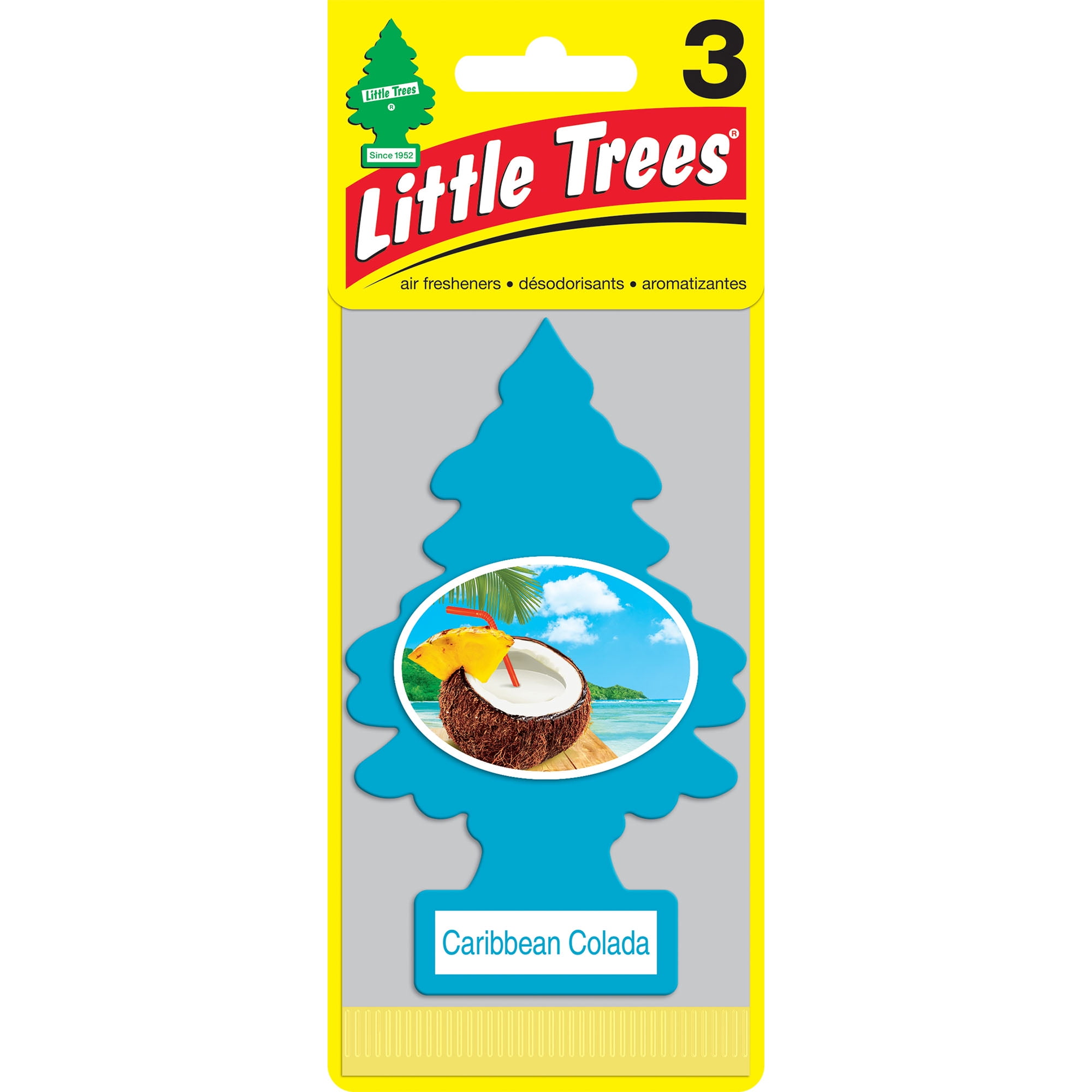 Little Trees Air Fresheners Caribbean Colada Fragrance 3-Pack