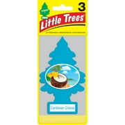 Little Trees Auto Air Freshener, Hanging Card, Caribbean Colada Fragrance 3-Pack