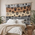 thumbnail image 3 of Haze Blue Brown Tapestry for Bedroom Wall Hanging Tapestry, Rustic Farmhouse Dog Paw Vintage Ceiling Backdrop Tapestries Poster Blanket Wall Decor for Teens Room Living Room Dorm 39" x 59", 3 of 8