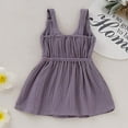 thumbnail image 2 of StylesILove Baby Girls Sleeveless Front Tie Bowknot Gauze Cotton Dress Toddler Girl Solid Sundress Summer Outfit (18-24 Months, Purple), 2 of 7